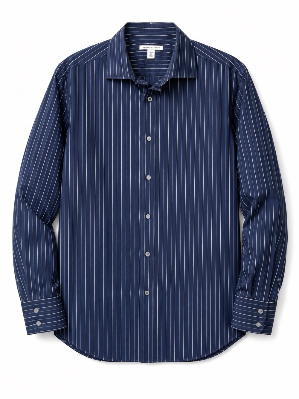 Banana Republic Men’s 17 1/2 XL Blue White Stripe Stretch Dress Shirt